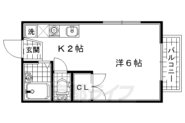 宇治市伊勢田町のアパートの間取り