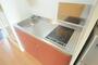 キッチン　2口の電気コンロまたはIHコンロとなります