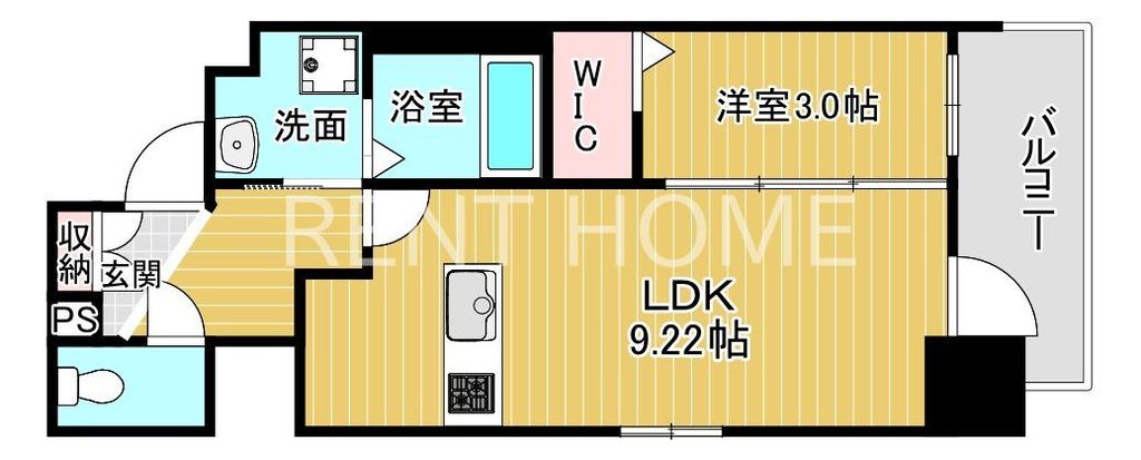 東大阪市足代北のマンションの間取り