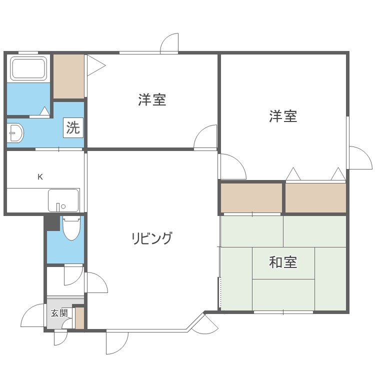 ハイツ９・８Ｂの間取り