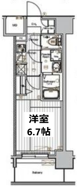 名古屋市熱田区大宝のマンションの間取り