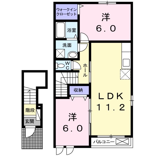 フィオーレかりんBの間取り