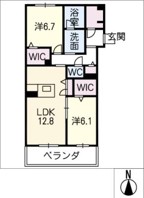 シャーメゾン北園の間取り