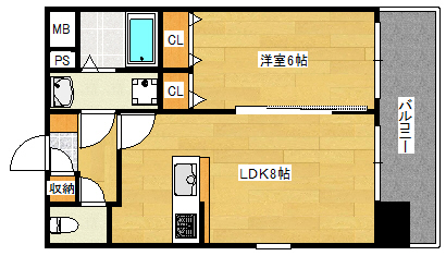 広島市南区宇品神田のマンションの間取り