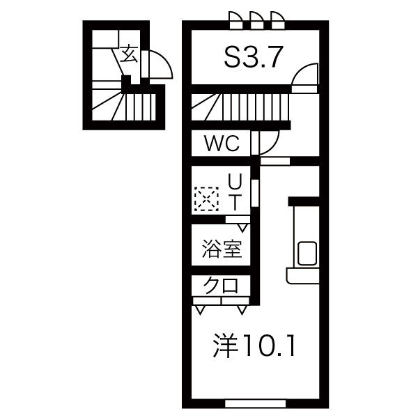 山形市松波のアパートの間取り