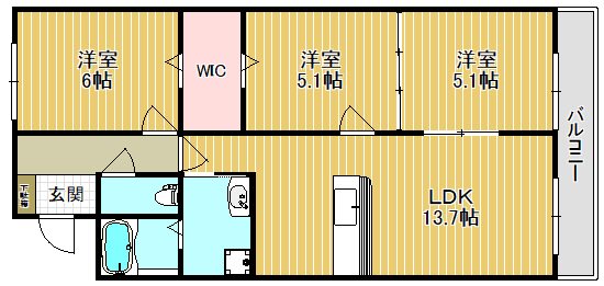 ハートフルマンション新左衛門の間取り