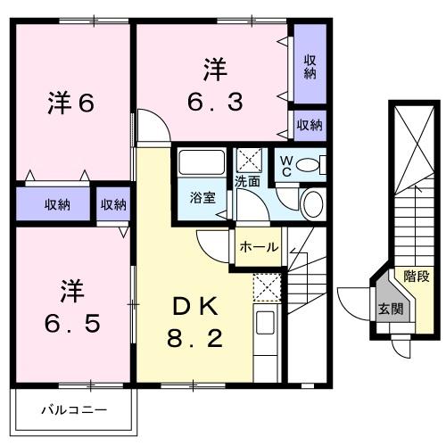 北九州市若松区高須南のアパートの間取り