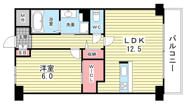 豊中市野田町のマンションの間取り