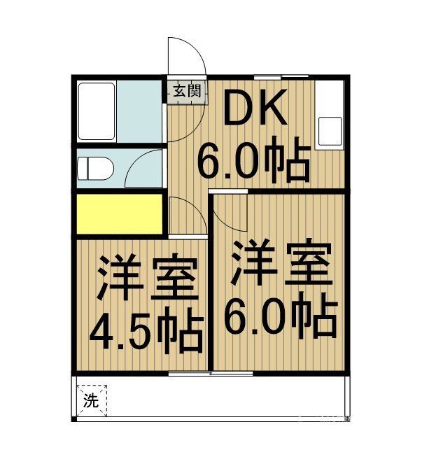 福生市南田園のアパートの間取り