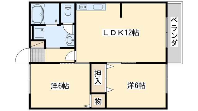 貝塚市地藏堂のアパートの間取り