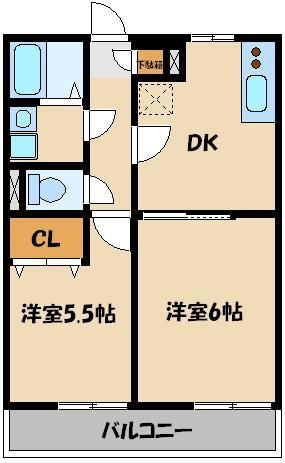 越谷市七左町のアパートの間取り