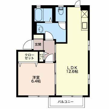 柏崎市東原町のアパートの間取り