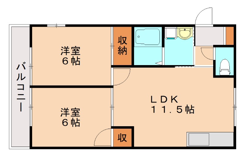 【糟屋郡粕屋町長者原東のアパートの間取り】