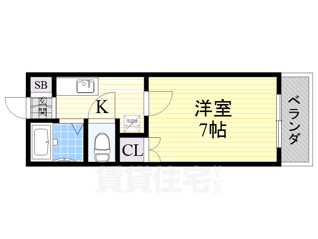 大阪市西成区北津守のアパートの間取り