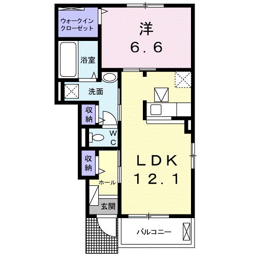 【豊川市四ツ谷町のアパートの間取り】