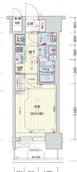 大阪市天王寺区筆ケ崎町のマンションの間取り