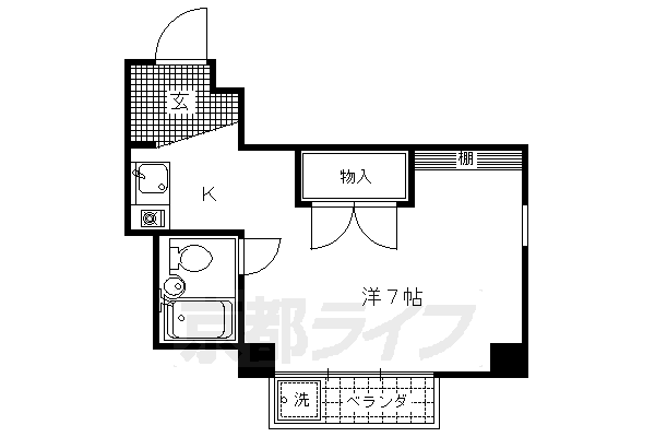 京都市上京区伊佐町のマンションの間取り