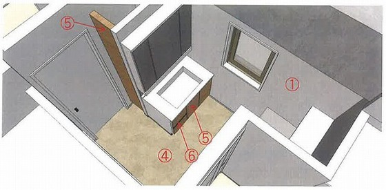 【広島市南区南蟹屋のマンションの洗面設備】