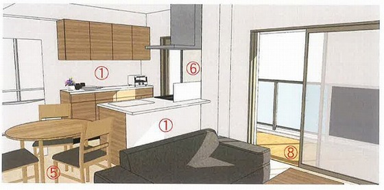 【広島市南区南蟹屋のマンションの居室・リビング】