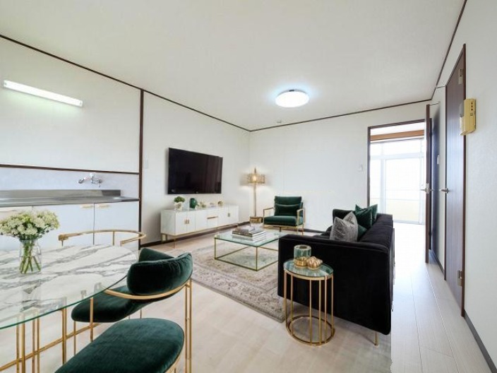 居室・リビング　CGで家具等を配置したもので家具等は含まれません