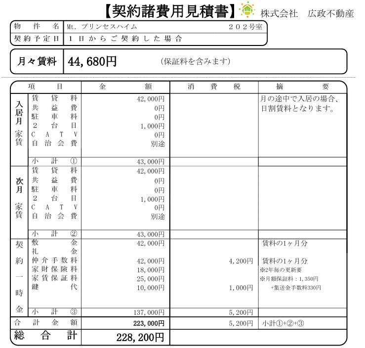 その他設備　初期費用見積