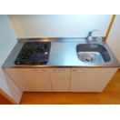 キッチン　2口ガスコンロ付きのキッチンです