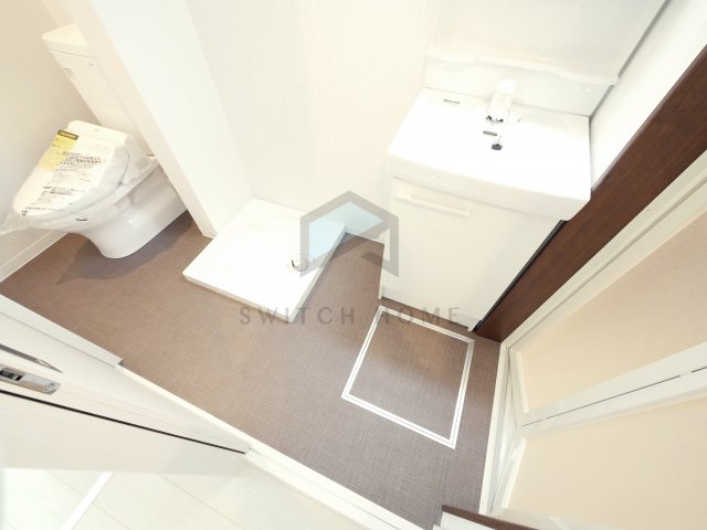 洗面設備　脱衣スペースもあります