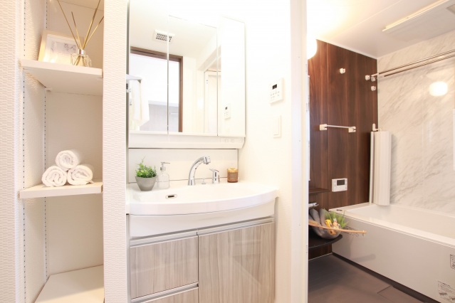 洗面設備　モデルルーム仕様です