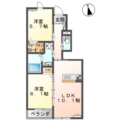 ＪＲ豊肥本線 肥後大津駅 徒歩16分 2階建 築1年の間取り写真