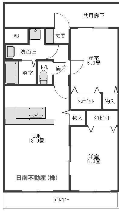 スカイヒルズマンションの間取り写真