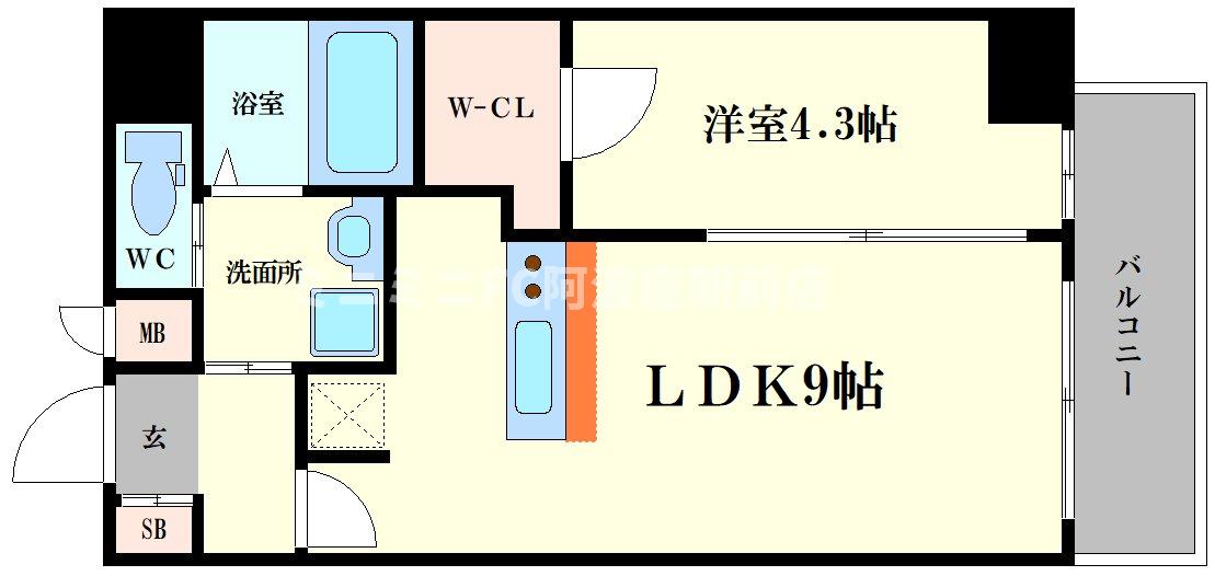 ワールドアイ京町堀の間取り写真