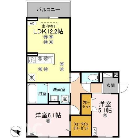 ＪＲ高徳線 佐古駅 徒歩18分 3階建 築1年の間取り写真