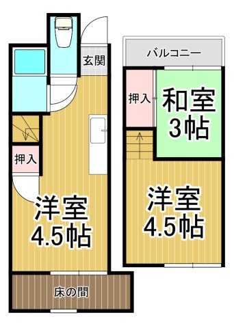 鶴の荘テラス 北号室の間取り写真