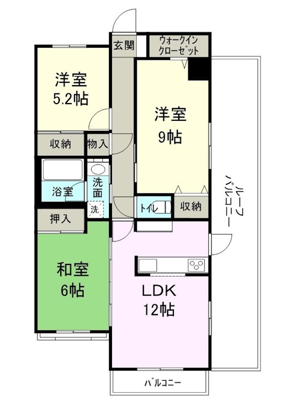 ＪＲ篠ノ井線 南松本駅 徒歩9分 9階建 築25年の間取り写真