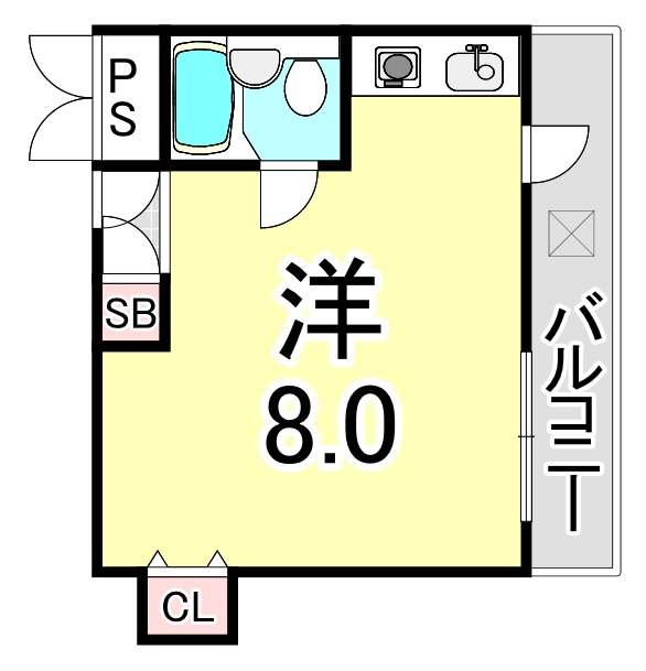 山陽電鉄本線 板宿駅 徒歩4分 10階建 築38年の間取り写真