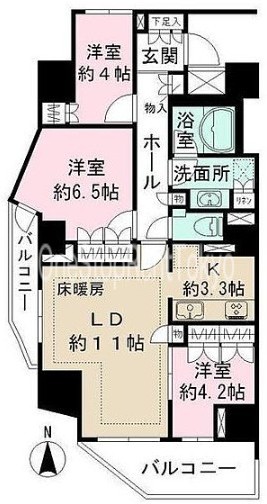 パークハウス市谷柳町の間取り写真