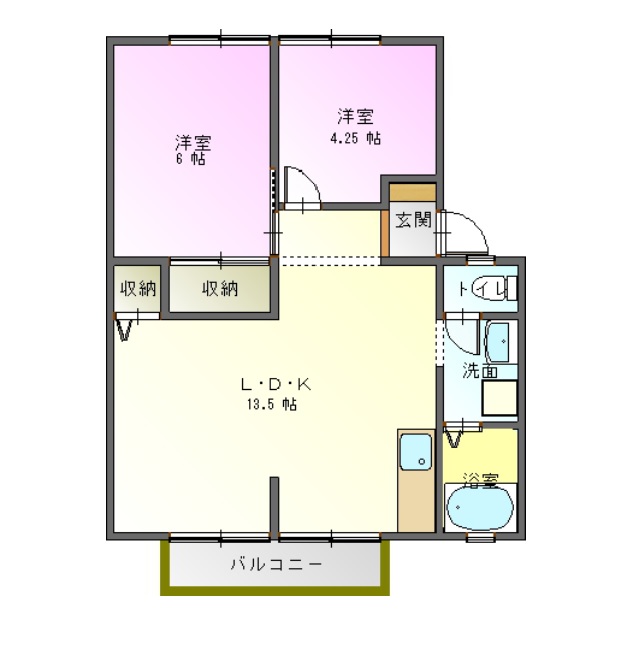 サンハイツ城山Aの間取り