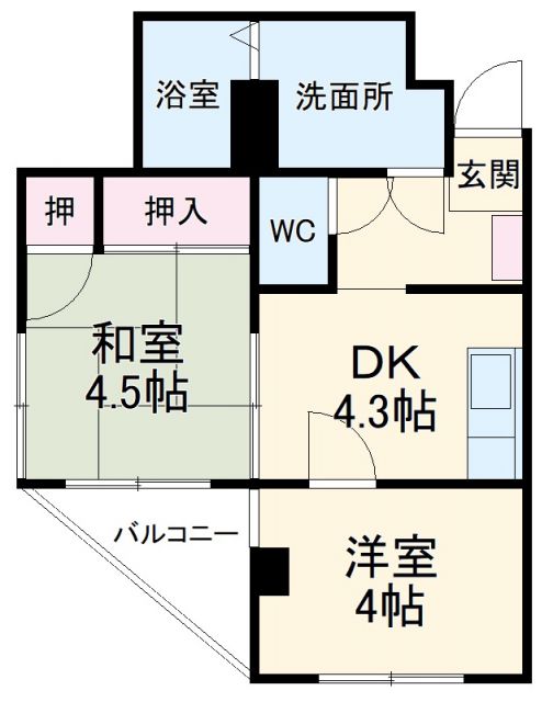 沼津市新宿町のマンションの間取り