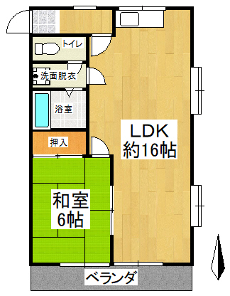 青梅市藤橋のアパートの間取り