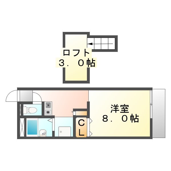 尾道市美ノ郷町三成のアパートの間取り