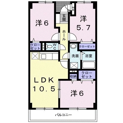 鯖江市東鯖江のマンションの間取り