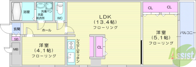 フェリースの間取り