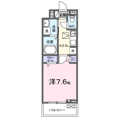 加古川市別府町別府のアパートの間取り