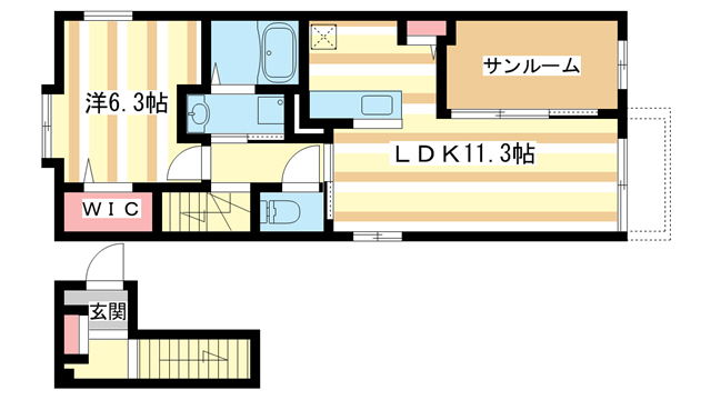 木津川市加茂町里のアパートの間取り