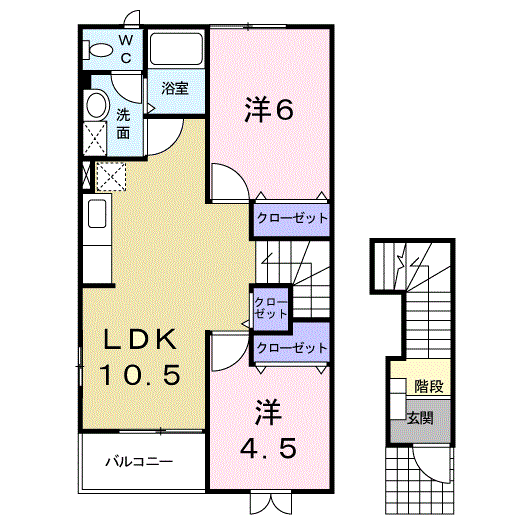 【那珂市菅谷のアパートの間取り】