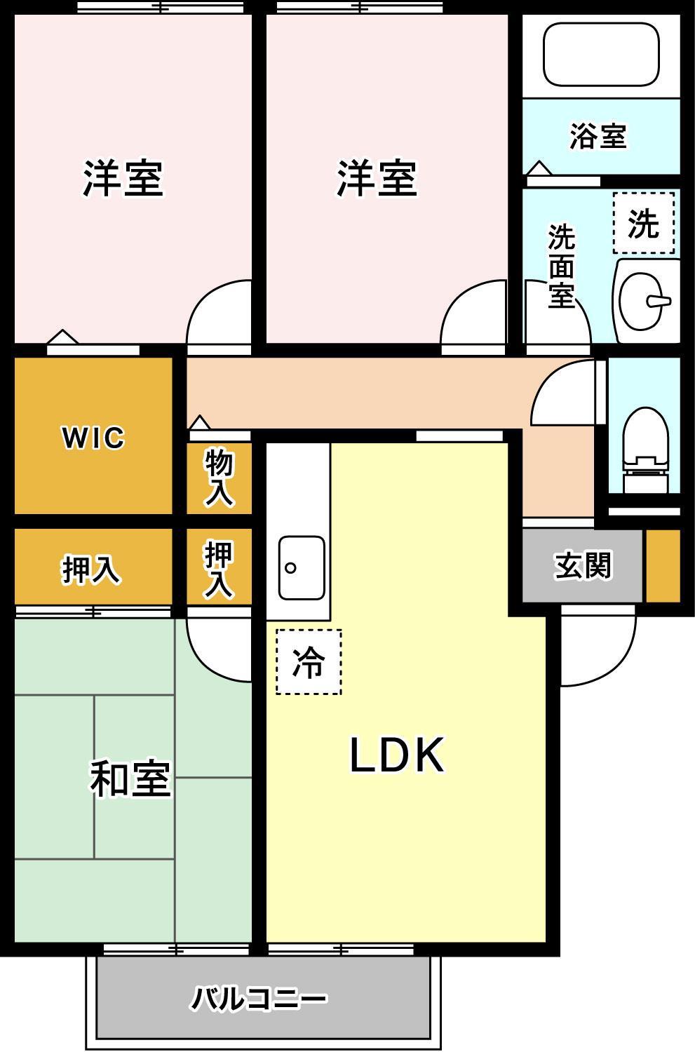 セジュールＫＡＭＩ　Ｂの間取り