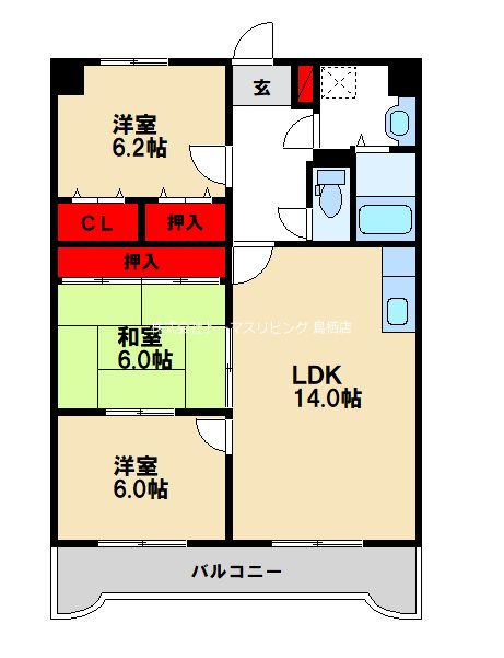 ガーデンシティ曽根崎の間取り