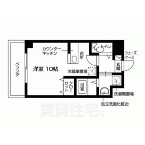 【京都市右京区西京極北庄境町のマンションの間取り】