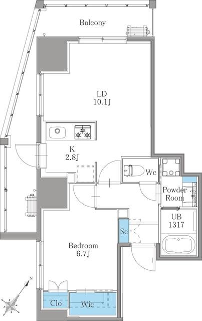 港区南麻布のマンションの間取り