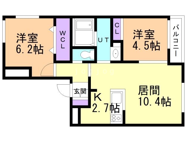 【北３７西３新築賃貸ＭＳの間取り】